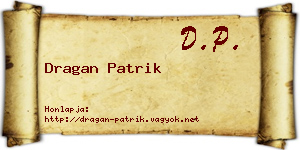 Dragan Patrik névjegykártya